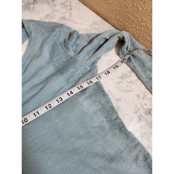 Nicole Miller Women's Light Blue White Layered 3/4 Sleeve V-Neck T-Shirt XS NWT - Picture 5 of 6